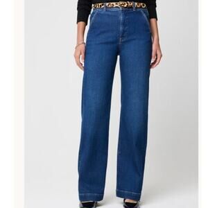 J. Crew Womens High Rise Wide Leg Trouser Jean Surf Shore CN031 Size 30